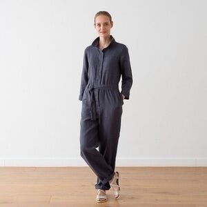 $268 UNSUBSCRIBED 100% Silk Utility Long Sleeves Jumpsuit NWOT SMALL